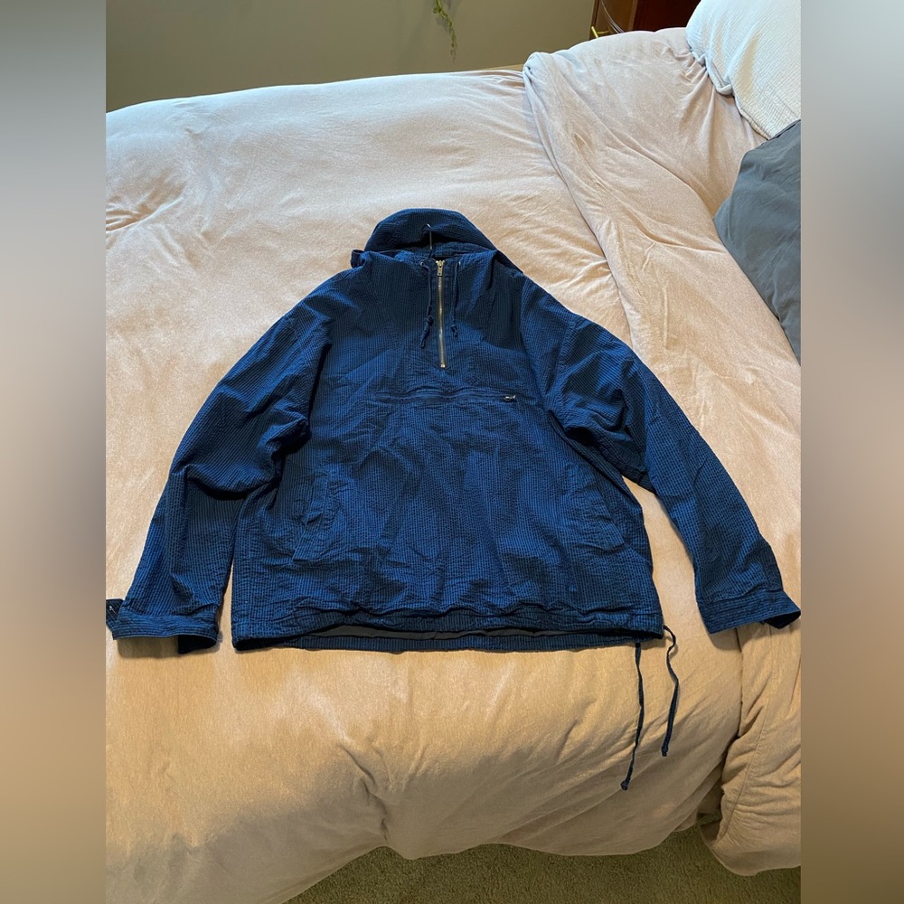 J. Crew Indigo-dyed Seersucker Anorak